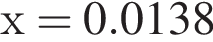 х = 0.0138