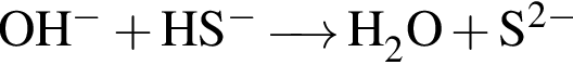 \ChemFormOH в сте­пе­ни м инус плюс HS в сте­пе­ни м инус \reactrarrow0pt0.5 cm H_2O плюс S в сте­пе­ни левая круг­лая скоб­ка 2 минус пра­вая круг­лая скоб­ка 