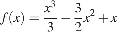 f левая круг­лая скоб­ка x пра­вая круг­лая скоб­ка = дробь: чис­ли­тель: x в кубе , зна­ме­на­тель: 3 конец дроби минус дробь: чис­ли­тель: 3, зна­ме­на­тель: 2 конец дроби x в квад­ра­те плюс x 