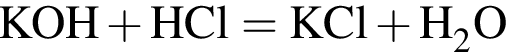 \ChemFormKOH плюс HCl = KCl плюс H_2O