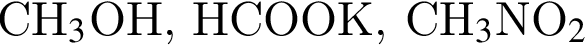 СН_3$OН, НСООК, CH_3$NO_2