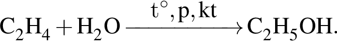 \ChemFormC_2H_4 плюс H_2O \reactrarrow0pt1.8 cmt гра­ду­сов, p, kt C_2H_5OH.
