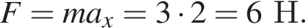 F=ma_x=3 умно­жить на 2 = 6Н.