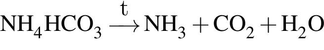 \ChemForm NH_4HCO_3 \reactrarrow0pt0.5 cmt NH_3 плюс CO_2 плюс H_2O