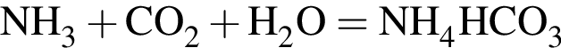 \ChemFormNH_3 плюс CO_2 плюс H_2O = NH_4HCO_3