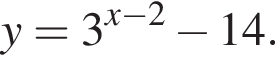 y=3 в сте­пе­ни левая круг­лая скоб­ка x минус 2 пра­вая круг­лая скоб­ка минус 14.