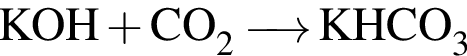\ChemFormKOH плюс CO_2 \reactrarrow0 pt0.5 cm KHCO_3