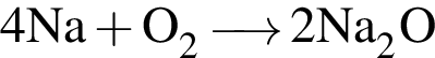 \ChemForm4Na плюс O_2\reactrarrow0pt0.5 cm2Na_2O 