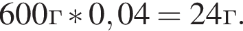 600г*0,04=24 г.