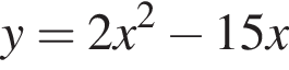 y=2x в квад­ра­те минус 15x