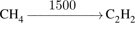 \ChemFormCH_4 \reactrarrow0pt2 cm1500 гра­ду­совC C_2H_2 