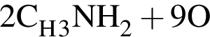 \ChemForm2C_H_3NH_2 плюс 9O