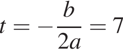 t= минус дробь: чис­ли­тель: b, зна­ме­на­тель: 2a конец дроби =7 