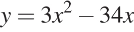 y=3x в квад­ра­те минус 34x