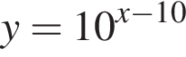 y=10 в степени левая круглая скобка x минус 10 правая круглая скобка