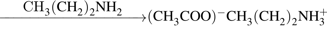 \ChemForm\reactrarrow0pt3.5 cmCH_3 левая круг­лая скоб­ка CH_2 пра­вая круг­лая скоб­ка _2NH_2 левая круг­лая скоб­ка CH_3COO пра­вая круг­лая скоб­ка в сте­пе­ни м инус CH_3 левая круг­лая скоб­ка CH_2 пра­вая круг­лая скоб­ка _2NH_3 в сте­пе­ни п люс 