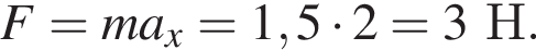 F=ma_x=1,5 умно­жить на 2 = 3Н.