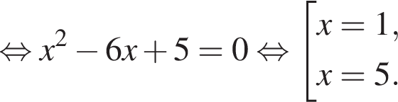  рав­но­силь­но x в квад­ра­те минус 6x плюс 5 = 0 рав­но­силь­но со­во­куп­ность вы­ра­же­ний x = 1,x = 5. конец со­во­куп­но­сти . 