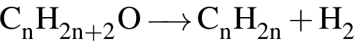 \ChemFormC_nH_2n плюс 2O \reactrarrow0pt0.5 cm C_nH_2n плюс H_2