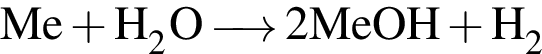\ChemFormMe плюс H_2O\reactrarrow0pt0.5 cm2MeOH плюс H_2