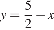 y= дробь: чис­ли­тель: 5, зна­ме­на­тель: 2 конец дроби минус x