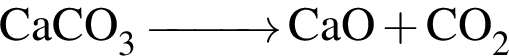 \ChemFormCaCO_3 \reactrarrow0pt1 cm CaO плюс CO_2