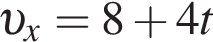  v _x=8 плюс 4t